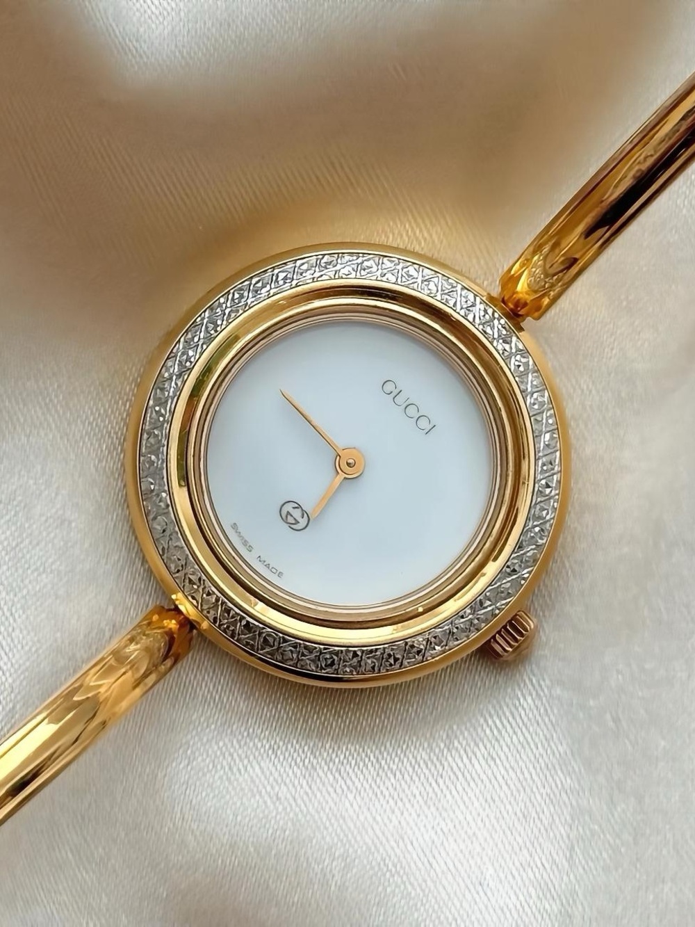 AUTHENTIC GUCCI DIAMOND-CUT GOLD BEZEL ONLY | FITS 1100L / 1200L (11 / 12.2)